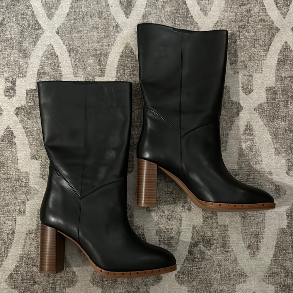 All Saints Millie Block Heel Bootie in Black size 9 New!!